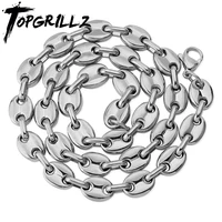 topgrillz 16 30 inch solid back cuban link 8mm10mm gold silver color mens hip hop stainless steel necklace personality jewelry