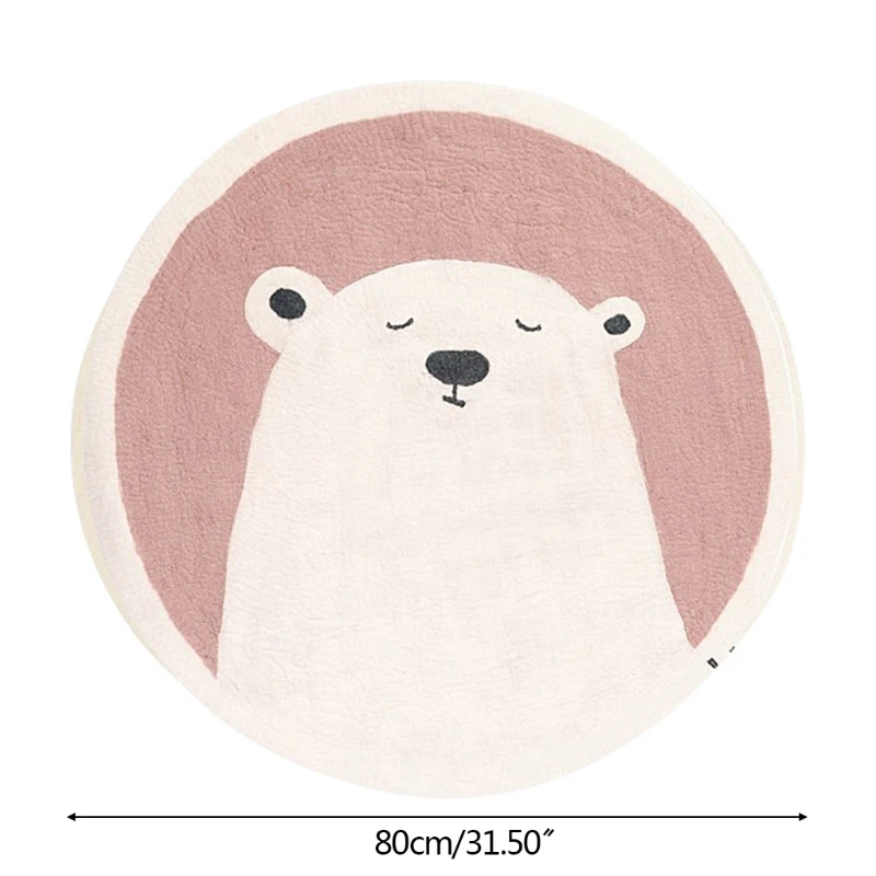 

Baby Play Mat Crawling Carpet Kids Room Floor Rug Round Cartoon Bear Printed Game Pad Playmat Children Bedroom Nursery Decoratio