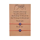 Браслет с подвесками сглаза для женщин и мужчин, регулируемое Ювелирное Украшение из синей индейки, красной и черной нити для пар, с изображением карты пожеланий