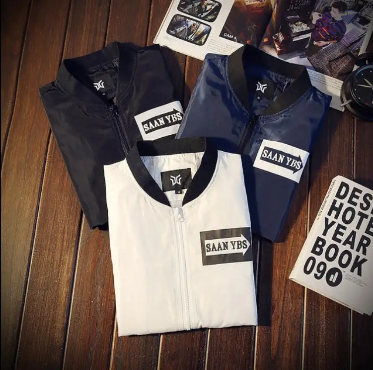 

Spring Mens Jackets Black Solid Plus Velvet Windbreaker Male Baseball Bomber Jackets High Quality