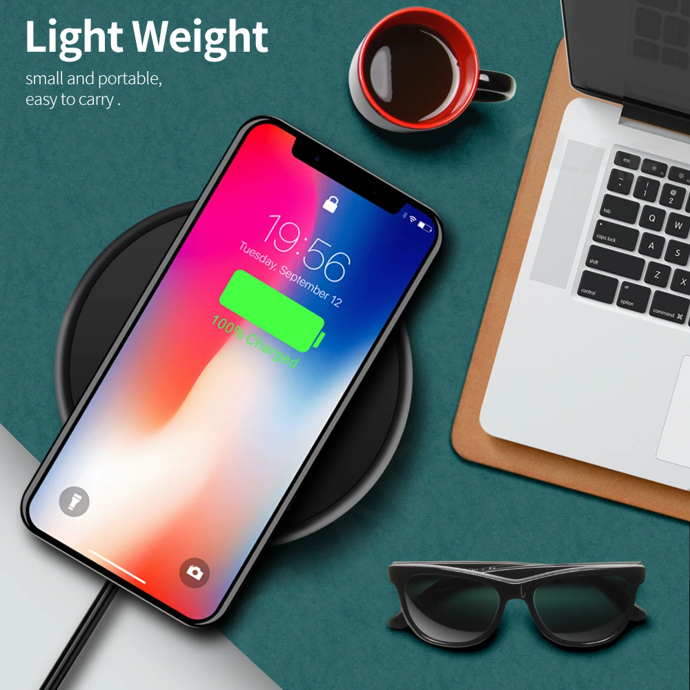 10w fast wireless charger for iphone 11 8 plus qi wireless charging pad for samsung s10 huawei p30 pro phone charger adapter free global shipping