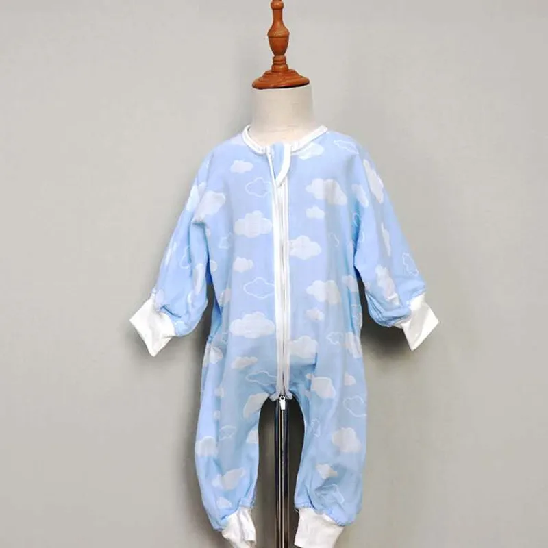 Спальный мешок из хлопка и Марли для младенцев Детский мягкий Пижамный