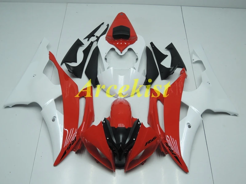 

New ABS Whole Fairings Kits Fit For Yamaha YZF-R6 R6 08 2008 2009 2010 2011 2012 2013 2014 2015 2016 Bodywork set white red