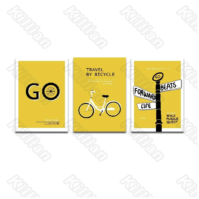 

Yellow Bicycle Frameless Poster Home Bedroom Decorative Living Room Decoration Canvas Painting Hd Print Modern Style Fresco