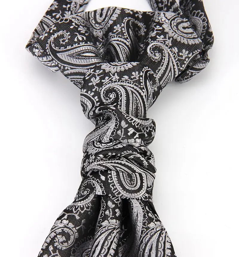 Linbaiway Men's Wedding Paisley Neckties for Mens Cravat Ascot Self Tie Gentleman Polyester Neck Custom LOGO | Аксессуары для