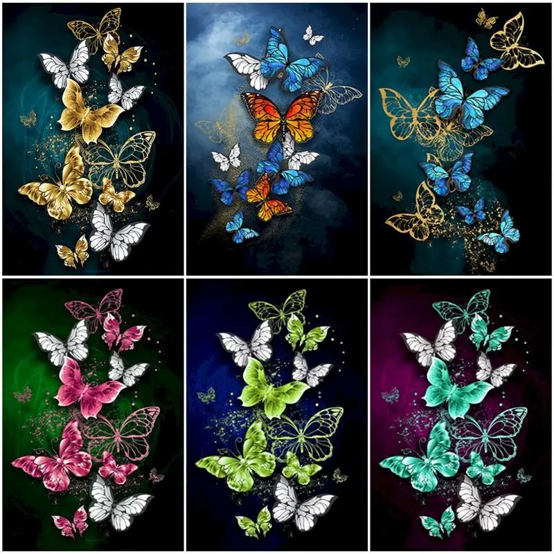

GATYZTORY 40X50cm Pictures By Numbers Butterfly Painting HandPainted DIY Coloring Home Decoration Gift Drawing Canvas Kits