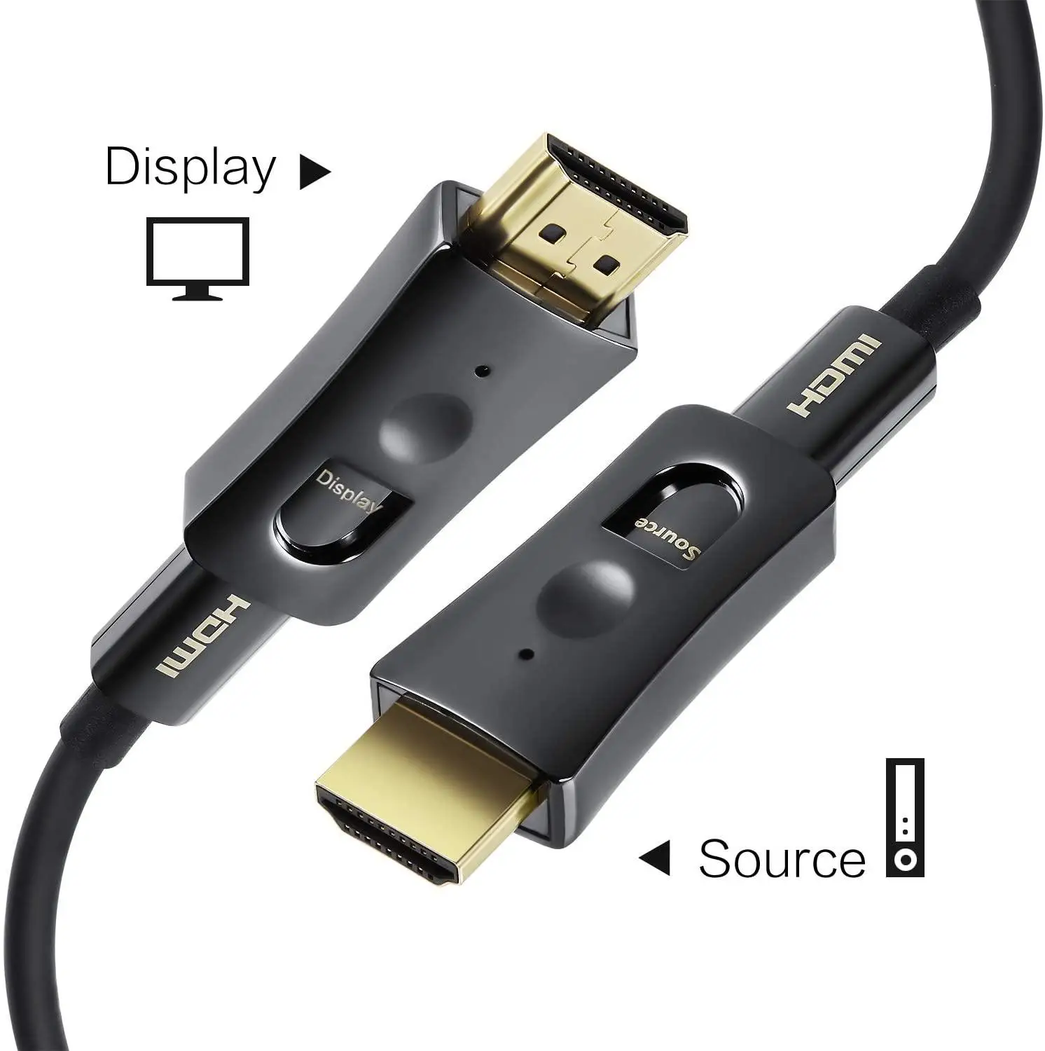 Волоконно-оптический кабель 4K HDR двойной тип А-папа D Тип HDMI-совместимый 2 0 разъем