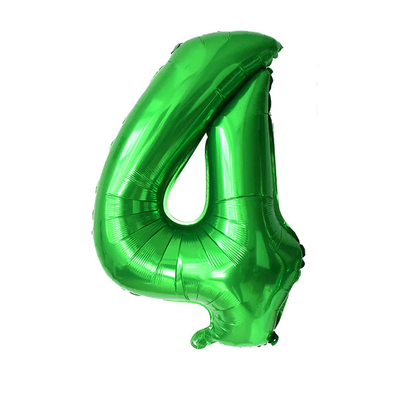 32inch Green Number Balloon Digital 0 1 2 3 4 5 6 7 8 9 Aluminum Foil Ballon for Kids Birthday Party Decoration Safari Wild One | Дом и сад