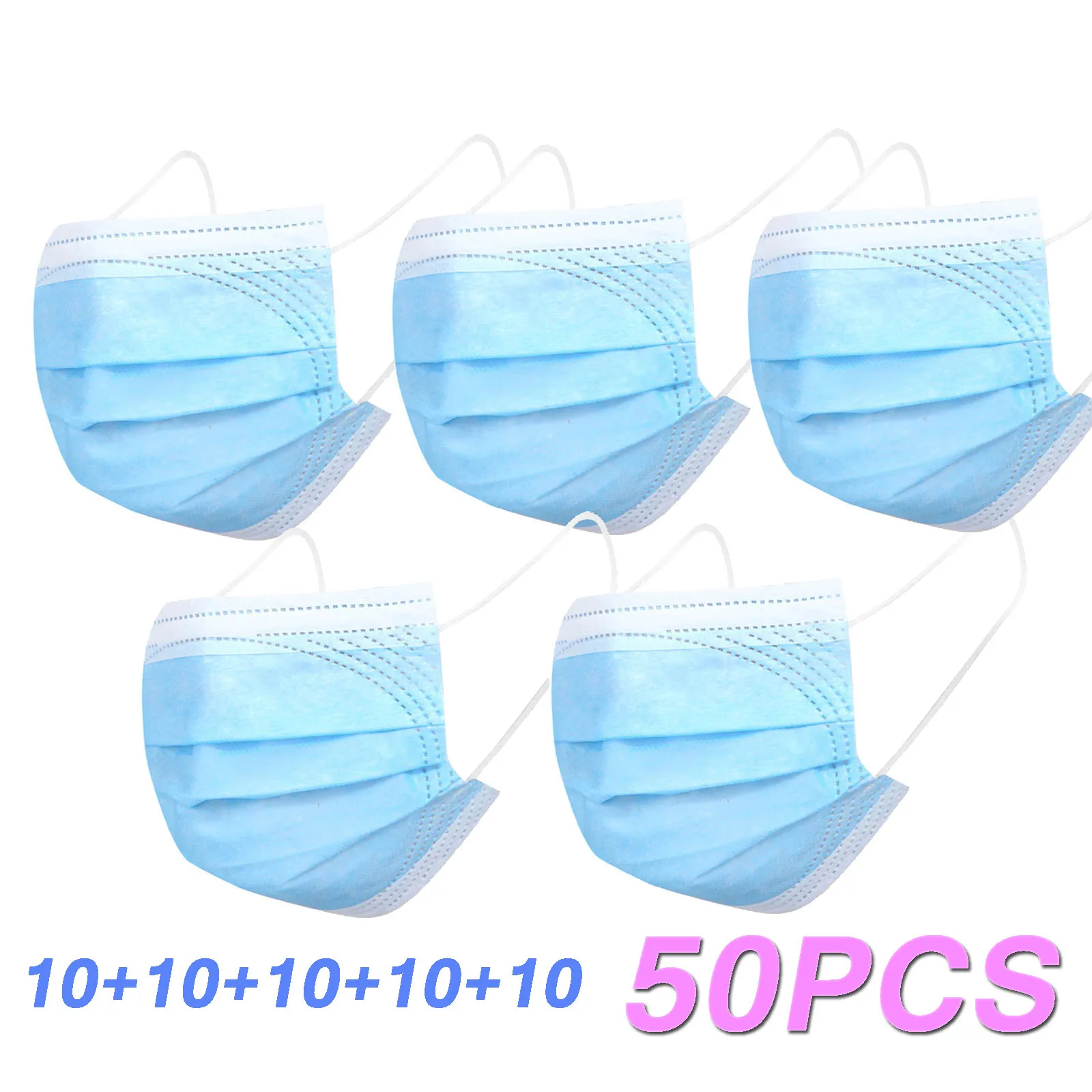 50 шт. одноразовая детская Рождественская маска 3-слойная с ушными петлями для