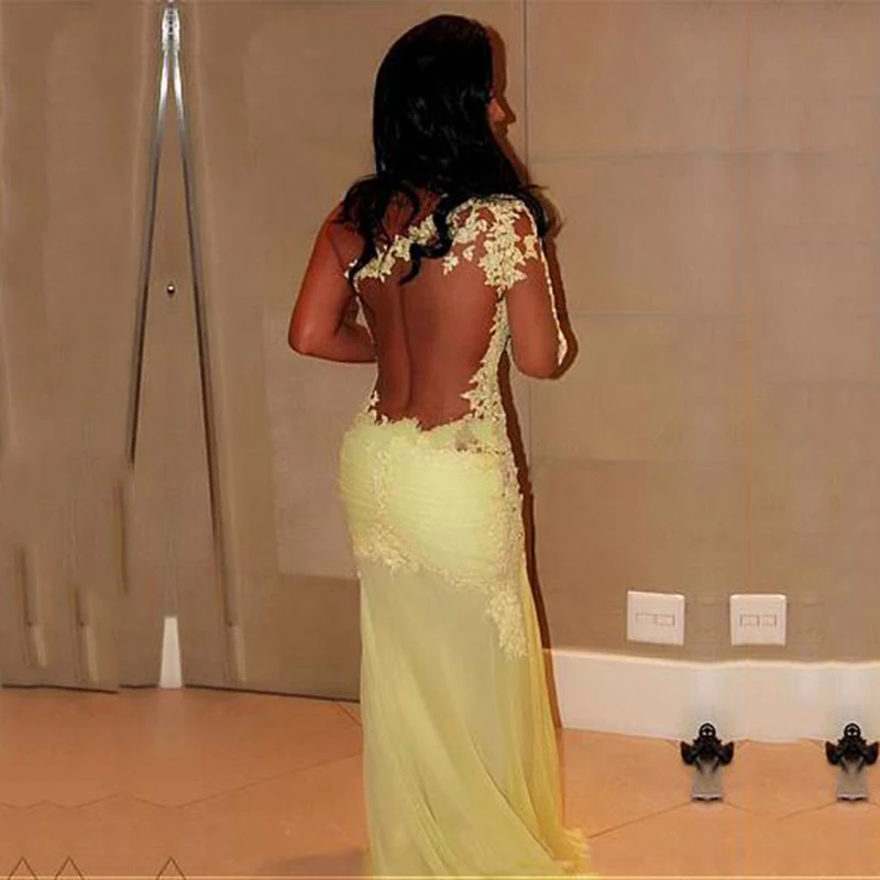 Элегантные шифоновые вечерние платья на одно плечо с кружевной аппликацией 2020