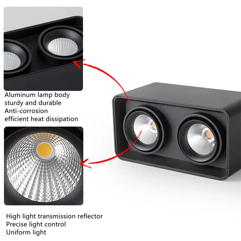 Квадратный светодиодный потолочный светильник с поверхностным креплением 7 Вт 21