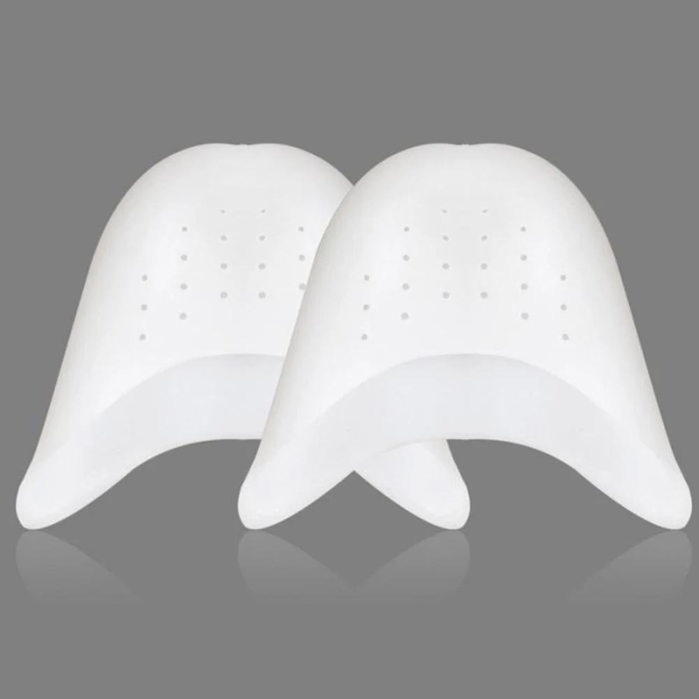 1 Pair Silicone Gel Dance Point Pads for Ballet Dancing Foot Tip Protector with Air Hole Breathable Sole Shock Absorbing Inserts