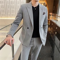 mens suits blazers tailor made beige mens formal suit peak lapel two button wedding tuxedos groom wear 2 pieces male suit