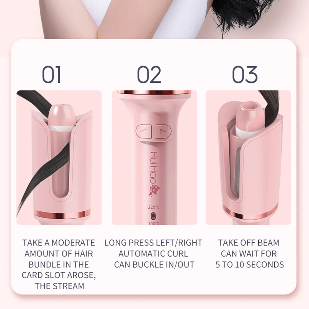

Auto Hair Curler Plug-in Curling Iron Fast Heating Easy Operation Hair Styling Tool, 3 Temperatures