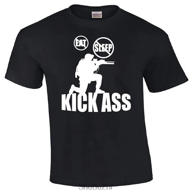 Eat Sleep Kick Ass | хлопковые брендовые футболки мужская футболка крутая летняя
