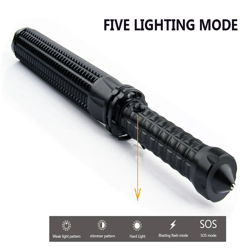 Супер фонарь телескопическая дубинка для фонарик Самообороны 18650 Батарея