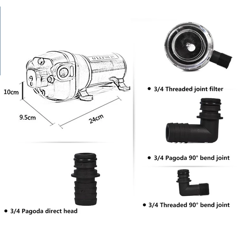 DC 12V 24V небольшой dдиафрагма насос вакуумный самовсасывающий большой поток для