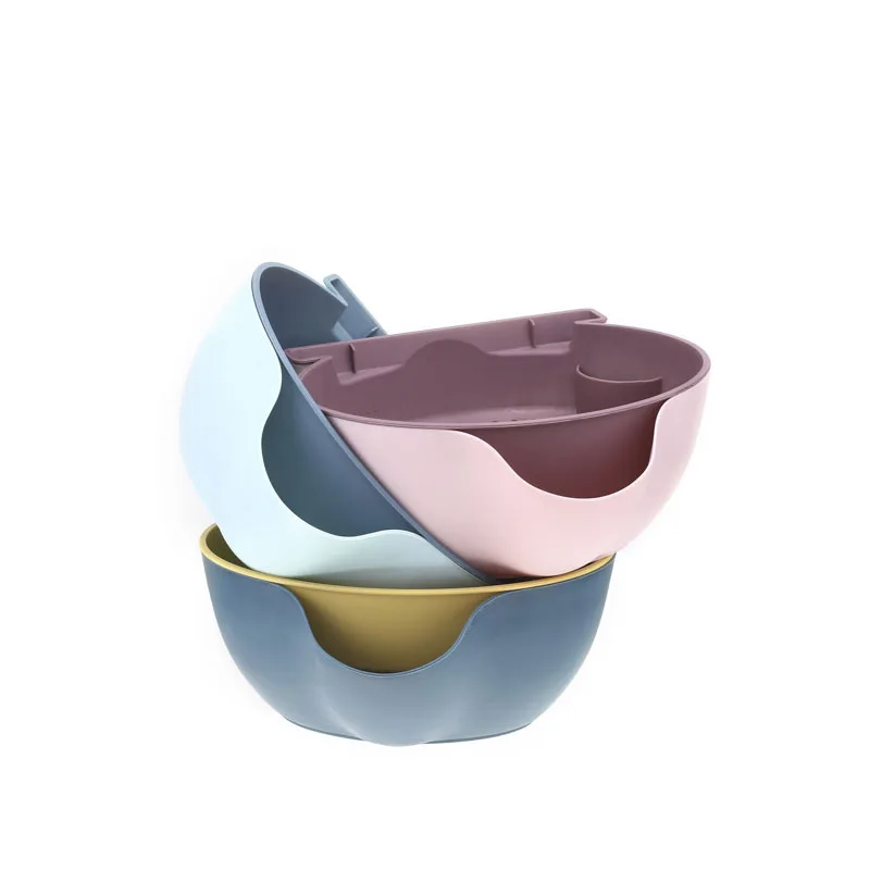

Double Layer Fruit Tray Drain Basket Household Lazy People Put Mobile Phone Tray Box Living Room Eat Melon Seed Tray