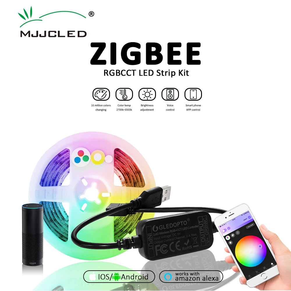 Светодиодная лента G OPTO 2 м RGBCCT Zigbee умный комплект для подсветки телевизора 5 В USB RGB