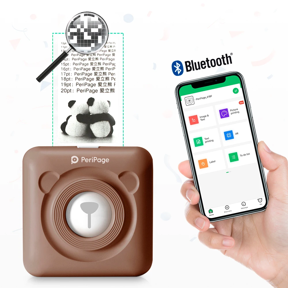 Мини Портативный 58 мм Карманный фотопринтер термальный Bluetooth принтер ручной P для