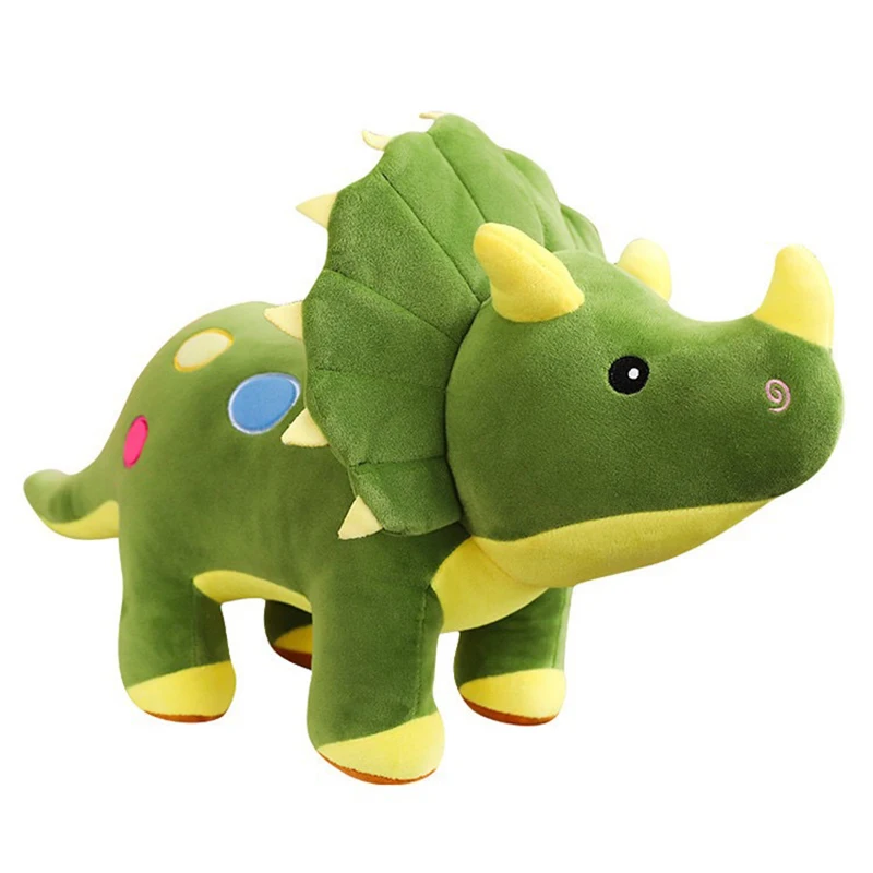40-80cm Triceratops Dinosaur Plush Toys Cartoon Stuffed Animal Doll Soft Pink Blue Green Dino For Kids Children Birthday Gifts images - 6