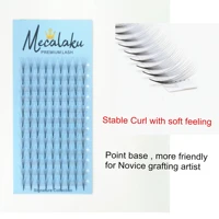 mecalaku pointy premade volume fans short stem 2d3d4d5d7d6d10d 0 07mm cd curl eyelash extension cilios natural soft mink lashes
