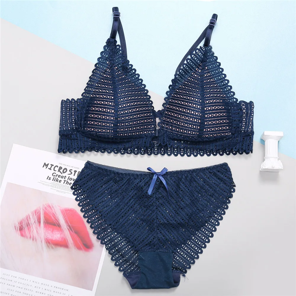 Кружевной сексуальный комплект нижнего белья бюстгальтер пуш ап женский удобный