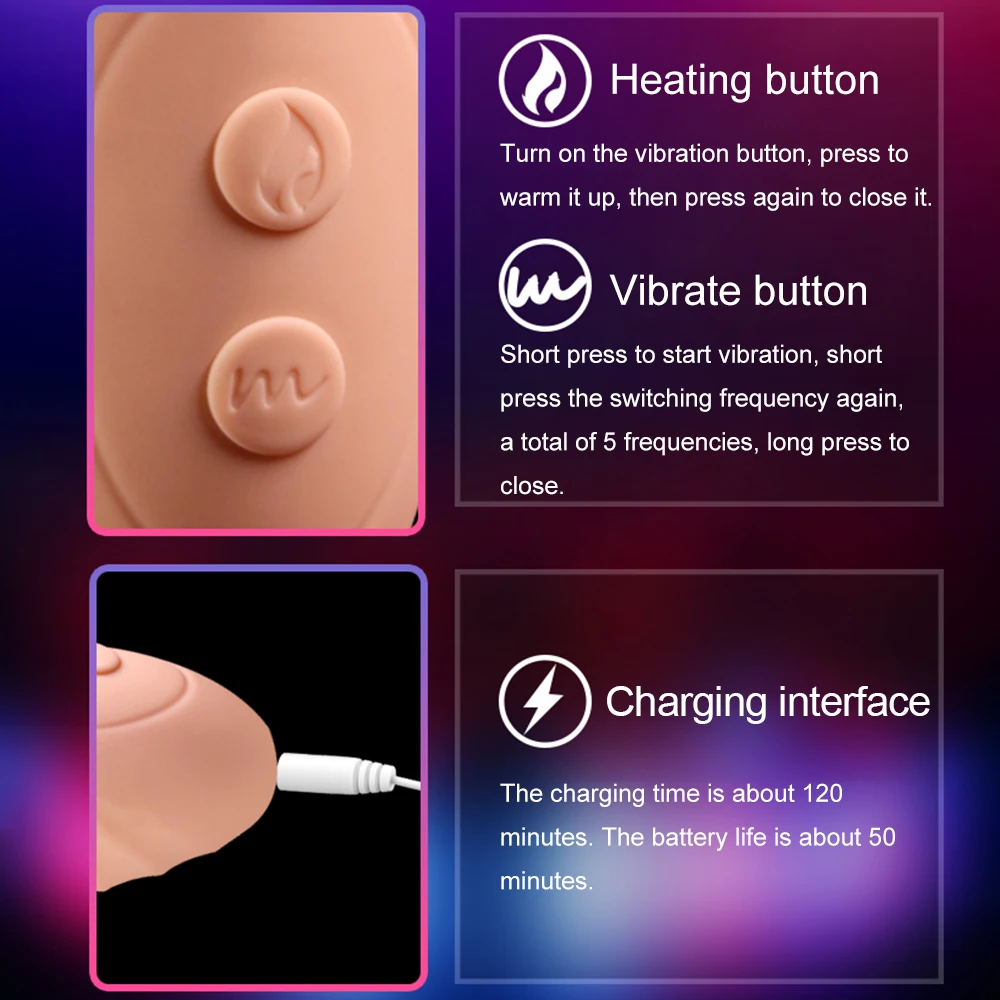 Finger Heating Dildo Vibrator Masturbation AV Vibration Sex Toys For Woman Clitoris Stimulator G-Spot Vibrating Erotic Stick | Красота и