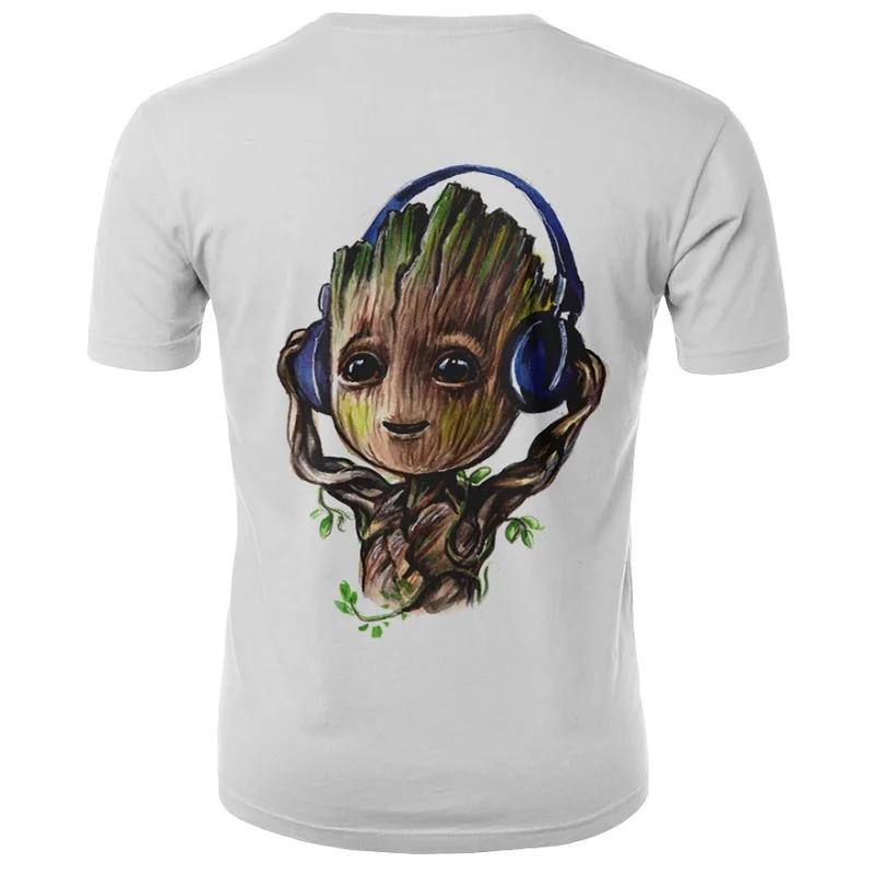 Футболка мужская оверсайз с коротким рукавом и принтом Грут | Мужская одежда