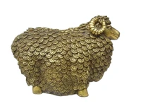6 chinese folk culture hand carved pure copper fengshui sheep wealth statue metal handicraft home decoration