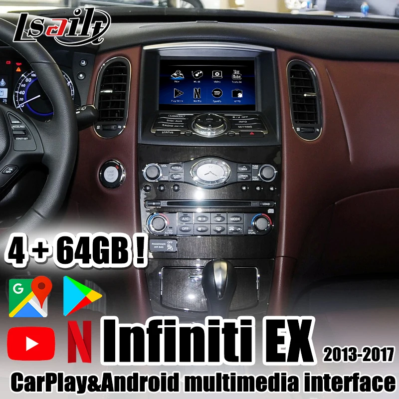 

Lsailt 4 Гб PX6 Android интерфейс для Infiniti EX , JX мультимедийный видеоинтерфейс с беспроводным carplay и Android авто