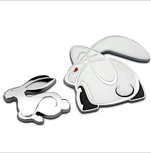 

1X Chrome Running Rabbit Emblem Car Fender Rear Trunk Badge Jetta Golf Polo Car Styling
