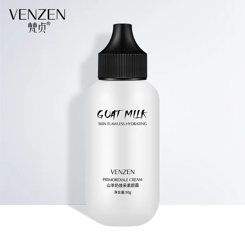 Крем-праймер для лица Venzen с козьим молоком отбеливающий макияж контроль жирности