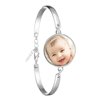 handmade personality chain bracelet photo family baby child dad mom brother sister grandparents portrait bangle private gift