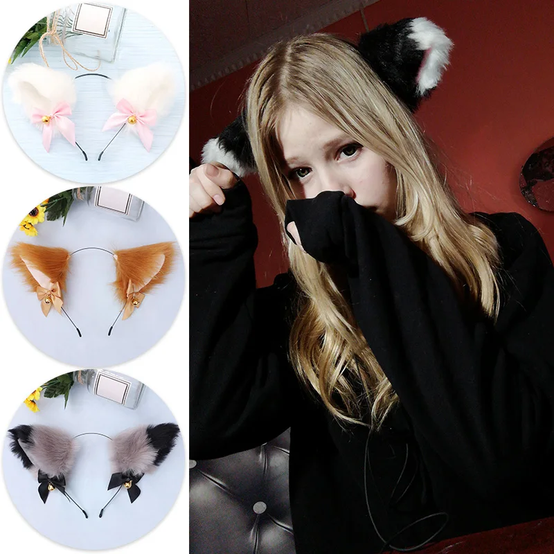 

15Styles Cat Ears Cosplay Hair Accessories Cute Party Costume Masquerade Halloween Headwear Bow Tie Bell Hairclips