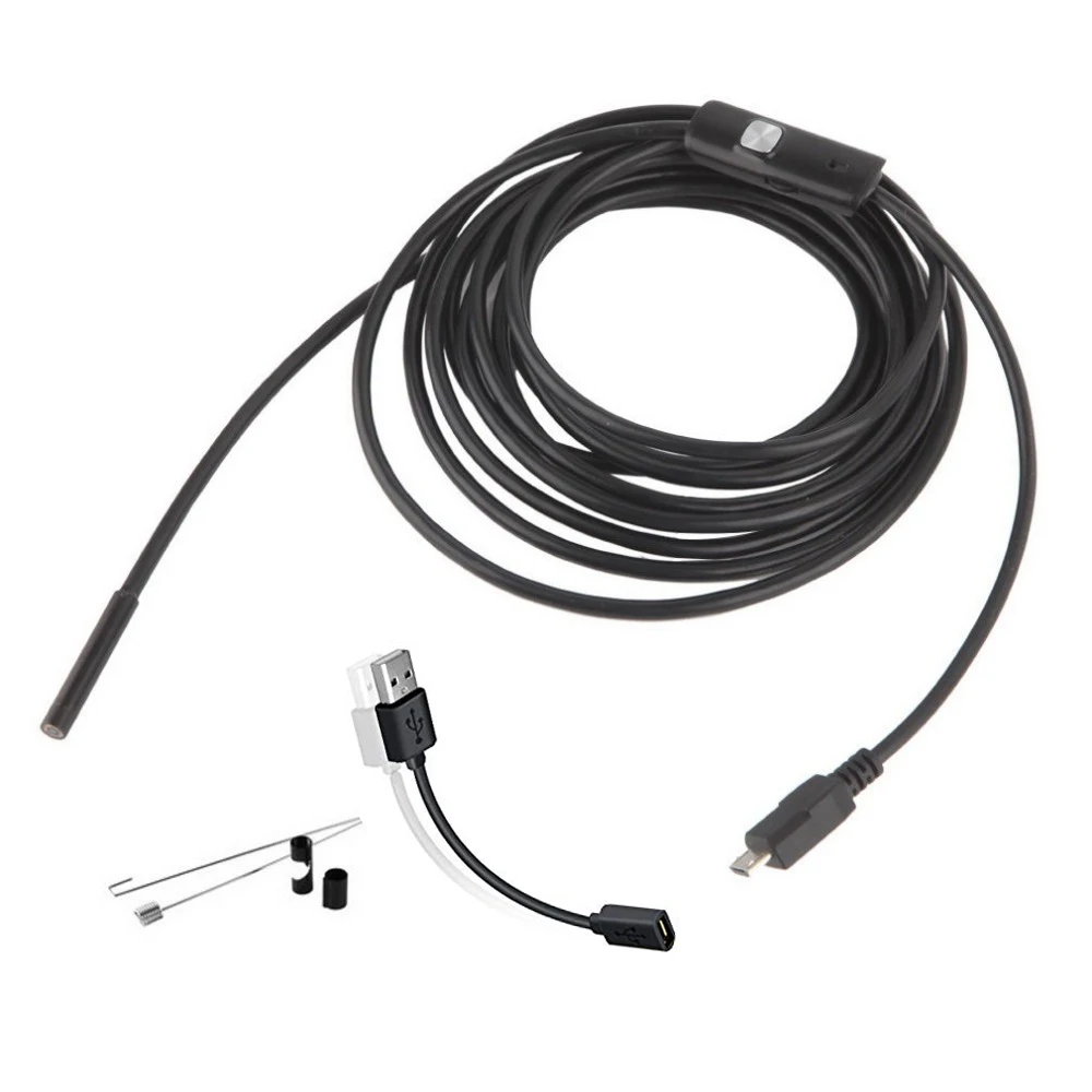 5.5MM Lens 1M/1.5M/2M/5M Hard Cable Android USB Endoscope Camera Led Light Borescopes For PC Phone | Безопасность и защита