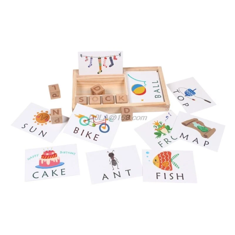 

Детские деревянные игрушки, написание английского слова, игра, строительные блоки, буквы, подарок для детей