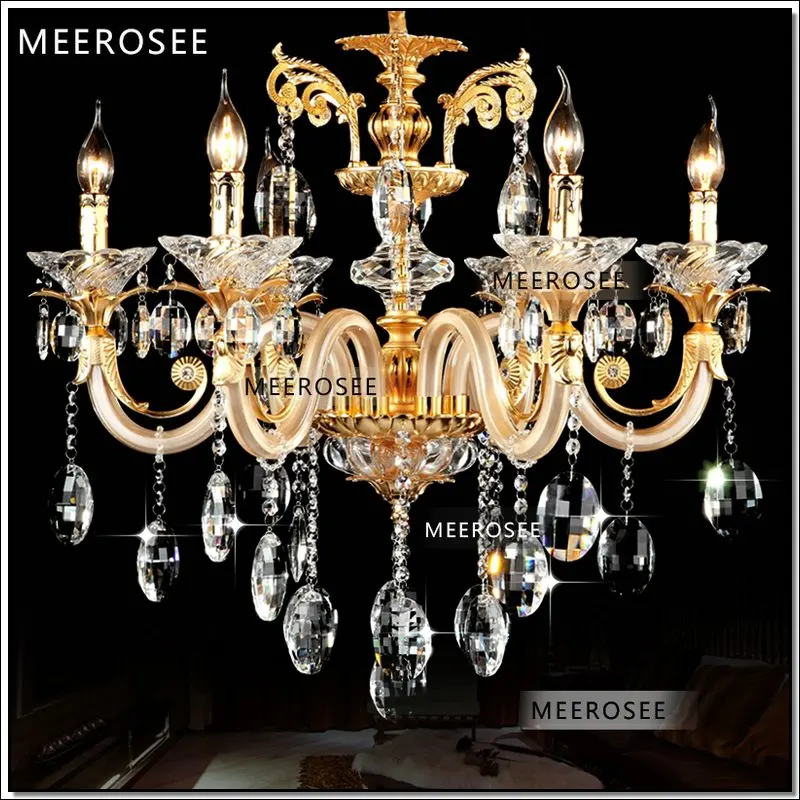 Современная хрустальная люстра в европейском стиле люстры с золотыми дужками