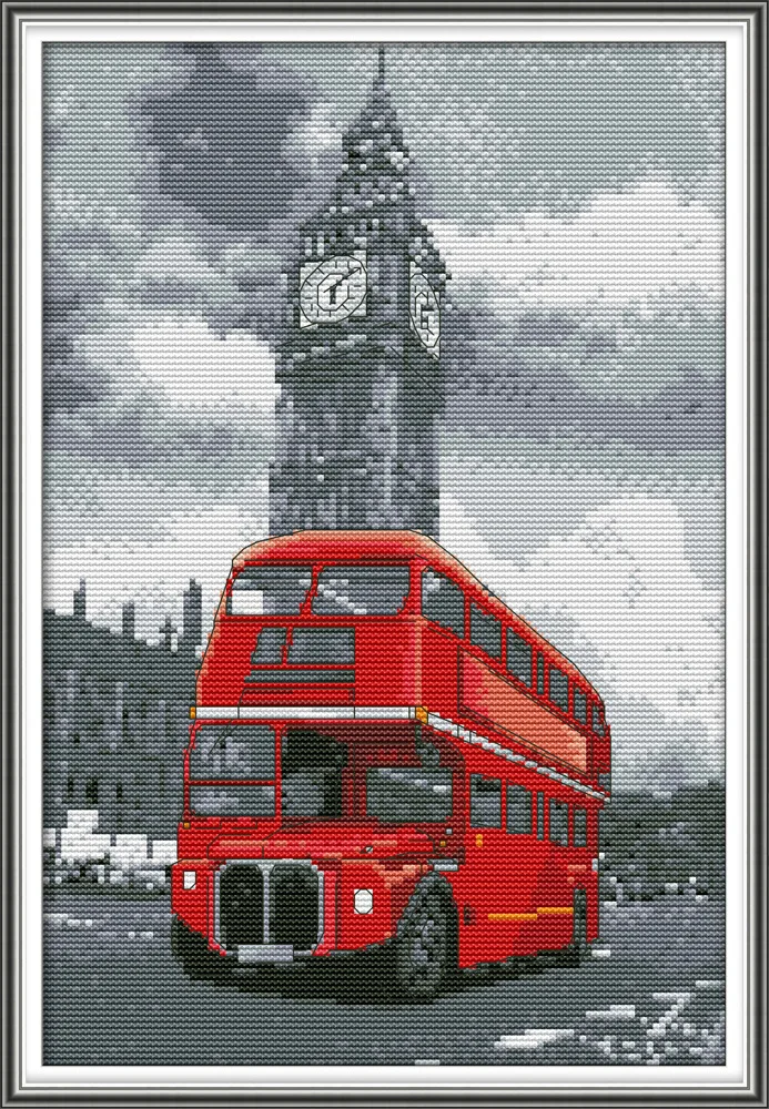 Joy Sunday Bus pattern DMC Counted Chinese Cross Stitch Kits printed Cross-stitch set Embroidery Needlework | Дом и сад