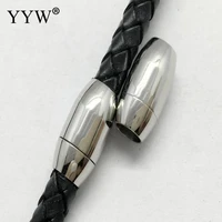 20pcs stainless steel clasps 8x14x5mm for diy leather bracelets rope charms connector buckles jewelry making clasp accessories