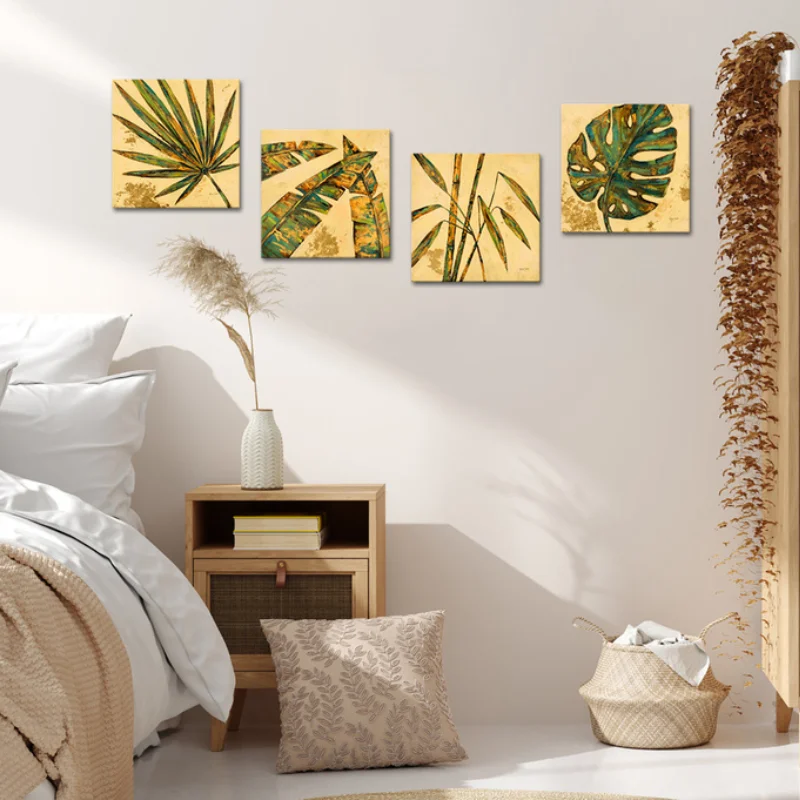 

Tropical Plant Vintage Poster Home Decoration Scandinavian Green Leaves Decorative Picture Modern Wall Art Canvas Painting