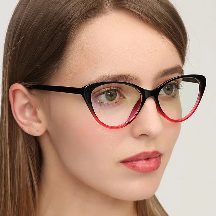 

Anti Blue Light Eyeglasses Spectacle Frame Cat Eye Glasses Women Computer Gaming Eyewear Optical Myopia Nerd Black Purple