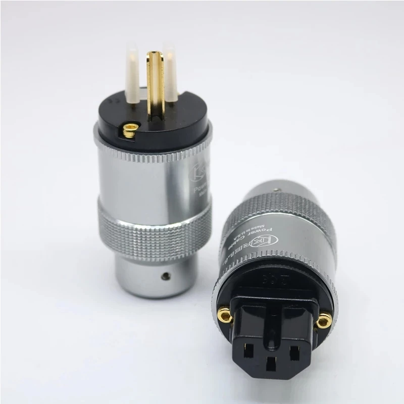 

Pair Hi-End Krell Gold Plated EU Power Plug IEC Audio Connector HiFi AC Power Cord Plugs For Audiophile DIY Mains Cable