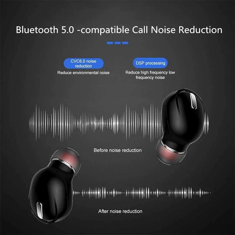 X9 Mini 5.0 Bluetooth-compatible Earphone Sport Gaming Headset Wireless Headphones Handsfree Stereo Earbuds For All Smart Phones - купить по