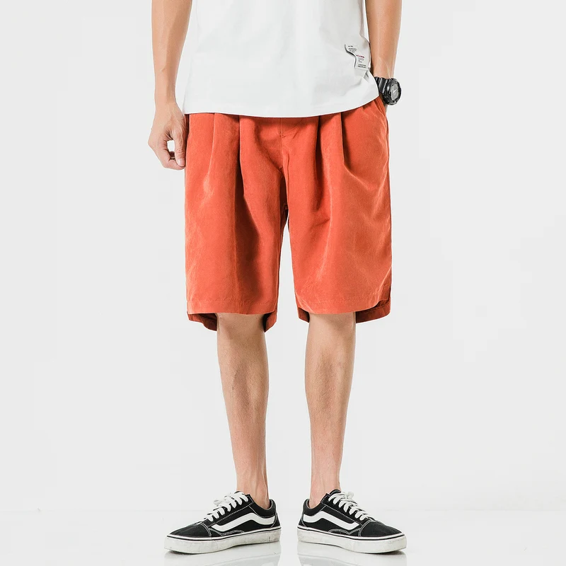 Шорты мужские тонкие повседневные штаны для спортзала приталенные однотонные до