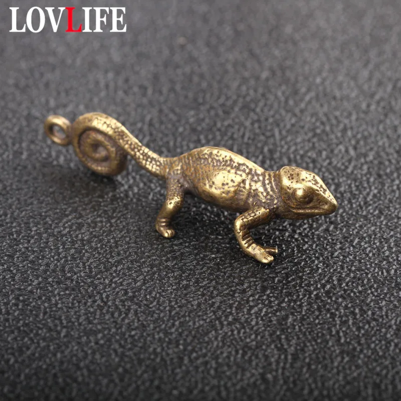 Винтажный хамелеоновый брелок из чистой латуни медная подвеска в виде пустыни