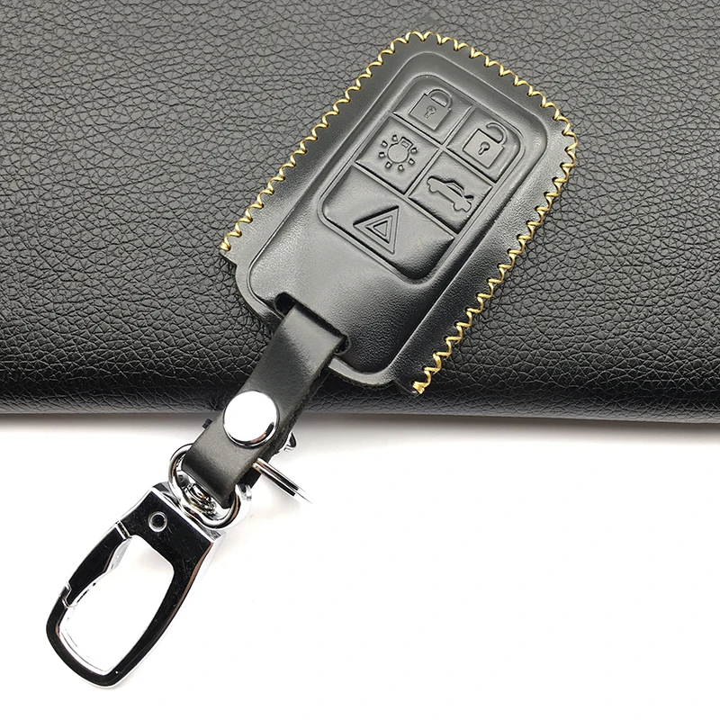 Брелок для ключей кожаный чехол Volvo V40 V60 S40 S60 S80 V50 V70 XC60 XC70 XC90 S90 5 кнопок защита от