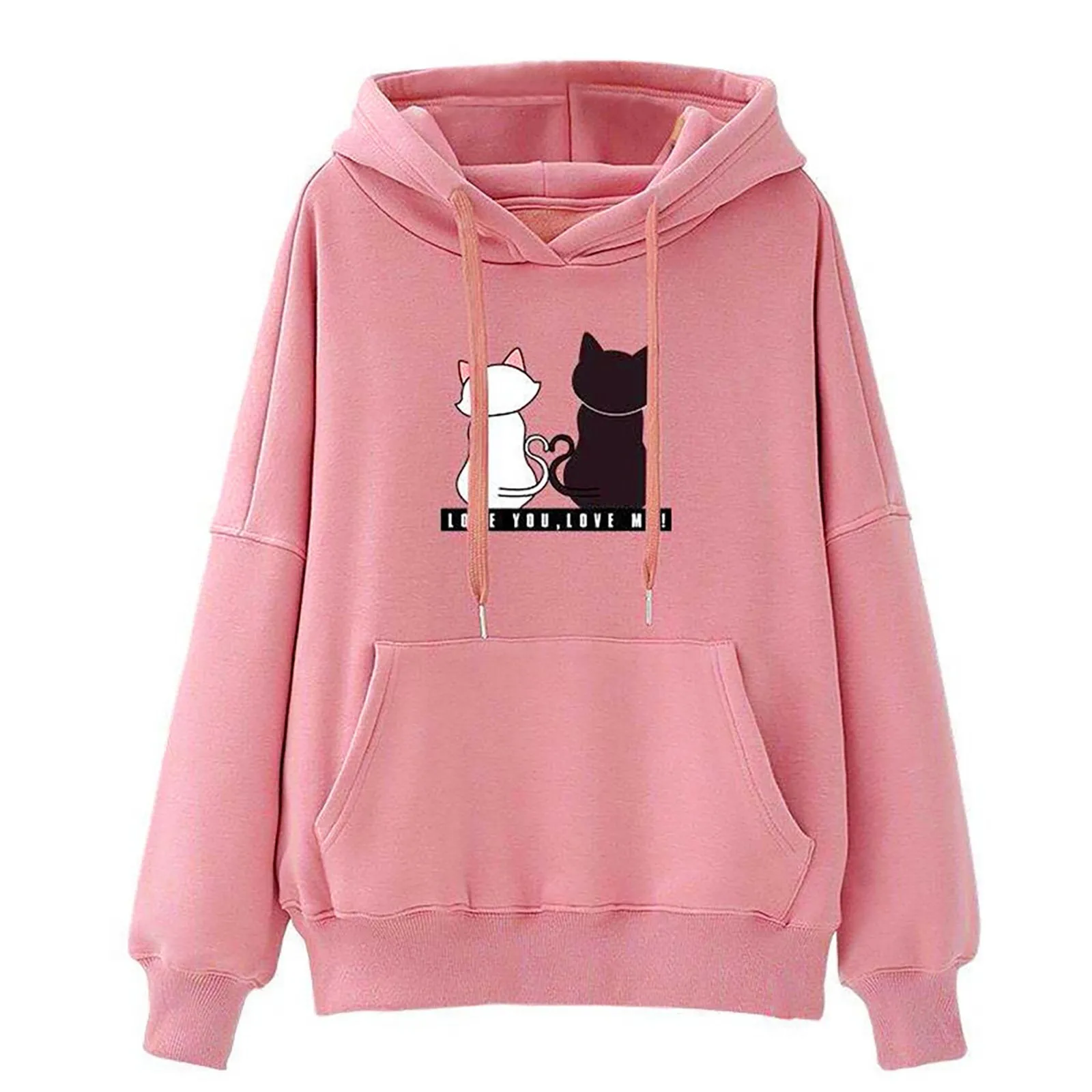 Print Kawaii Oversized Hoodie Long Sleeve Hoodies Women Print Sweatshirts Sudaderas Con Capucha Moletom Feminino Sweetshirts