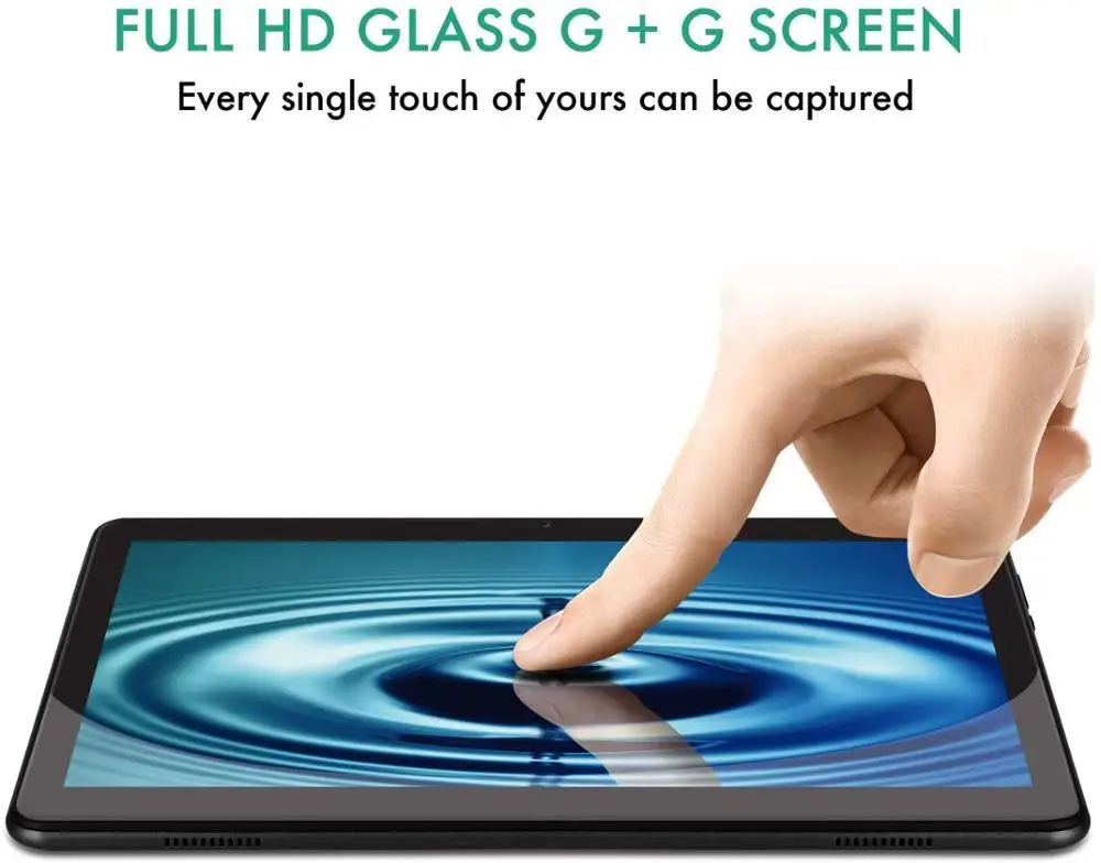 Планшет экран 10 дюймов четырёхъядерный 32 Гб ПЗУ 2020*1280 IPS 2.5D из закаленного стекла