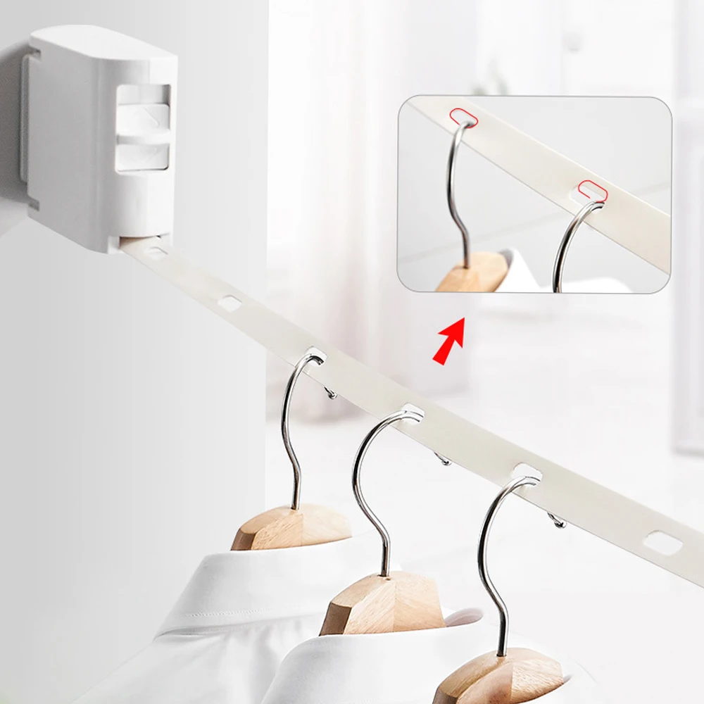 

Indoor Invisible Clothesline With Hanger Hole Retractable Clothesline Rope Drying Rack Rope Dryer Home Organizer Laundry Hanger